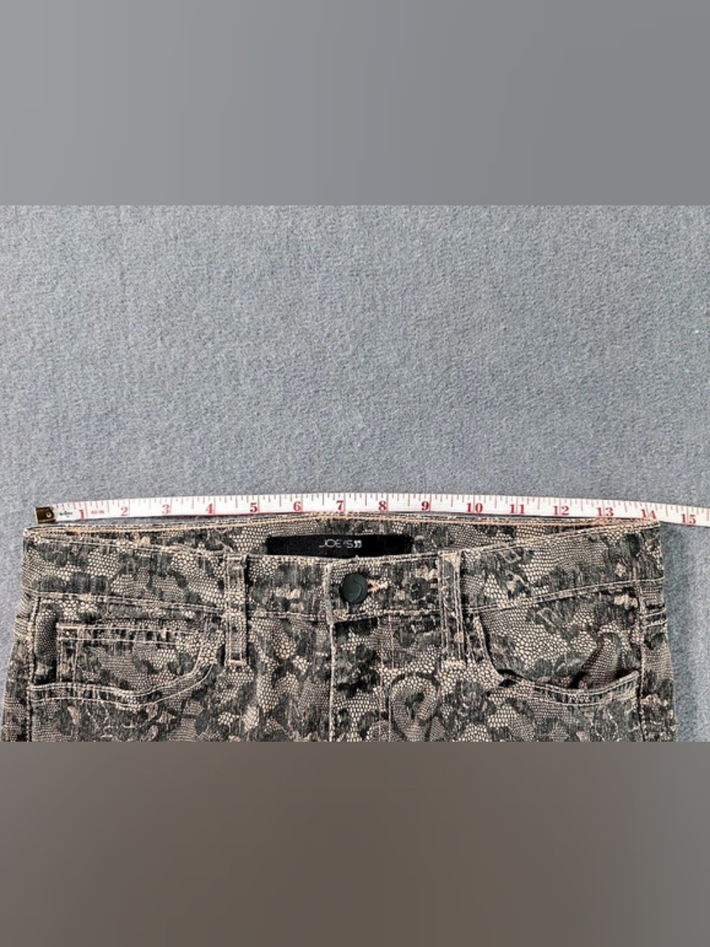 Joe's Jeans The Skinny Chantilly Lace Print Blush Black Low Rise Pants Size 27 - Picture 2 of 11